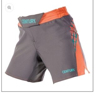 Century Women's MMA Fight Shorts Gray and Orange Training Shorts Size 10 Large